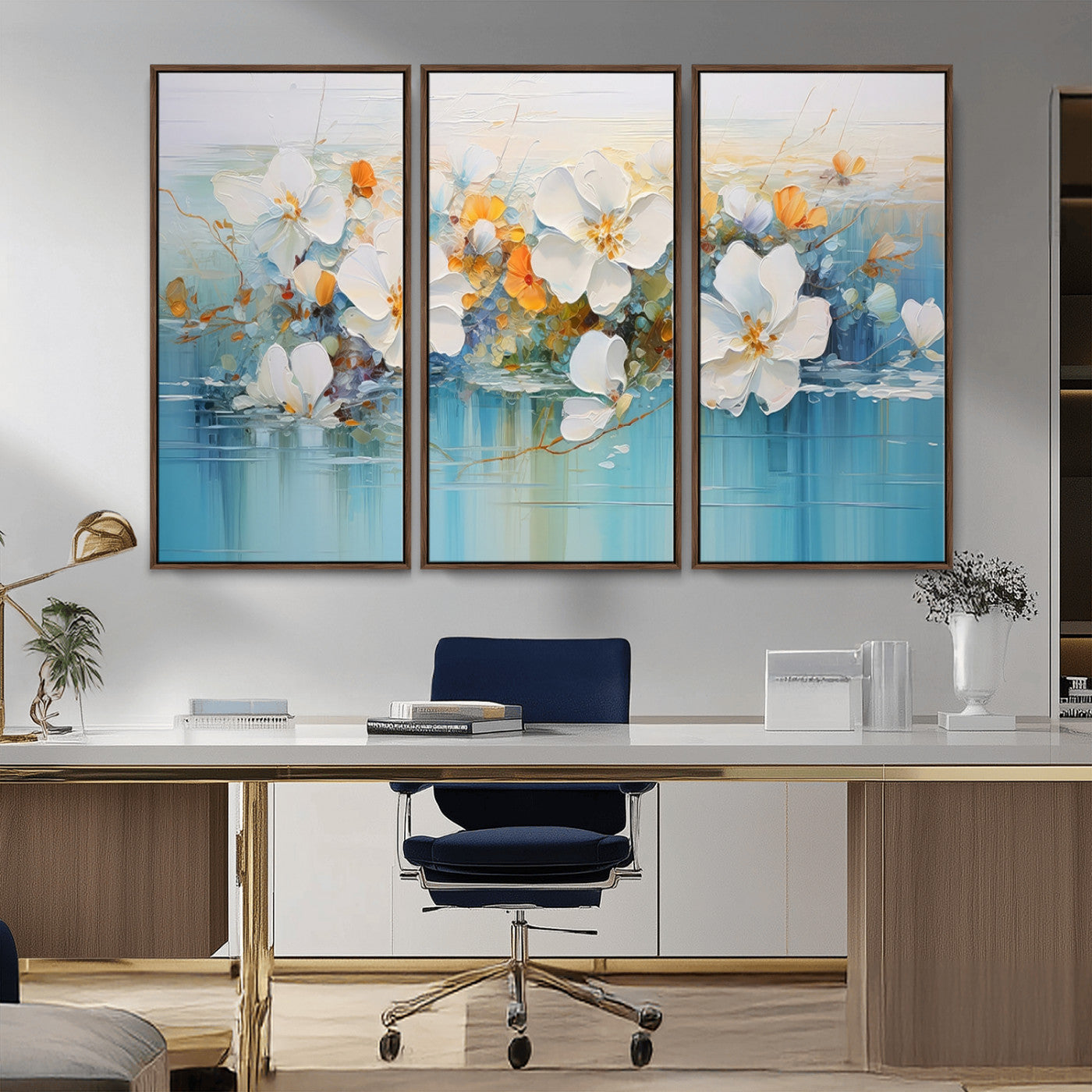 MGV-FC-48X32-3P - Abstract Flower Wall Art Canvas Print