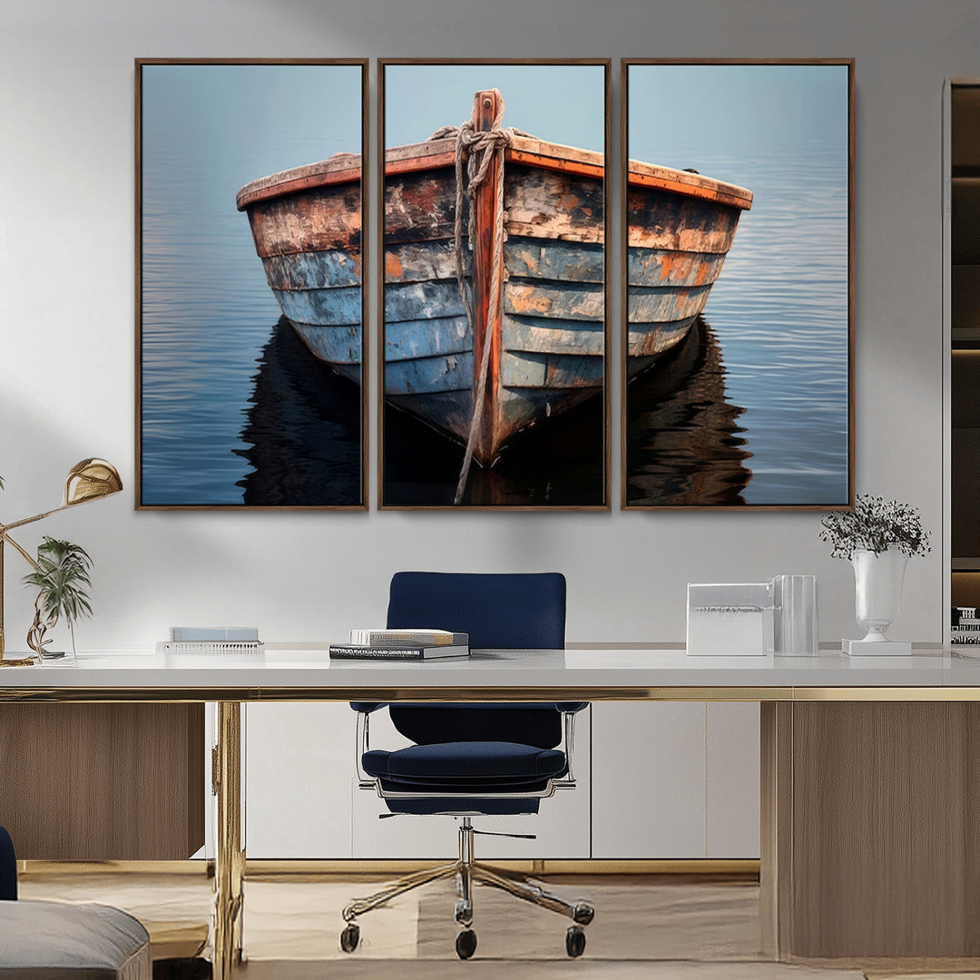 MGV-FC-48X32-3P - Stunning Vintage Boat Canvas Print | Nautical Wall