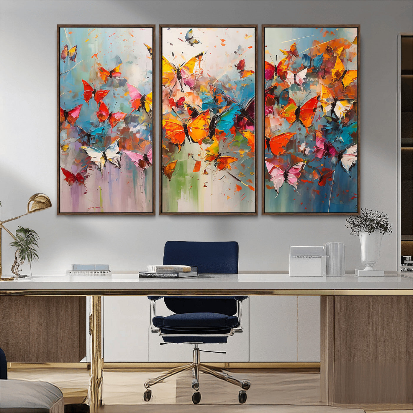 -Abstract Butterfly Wall Art Canvas Print