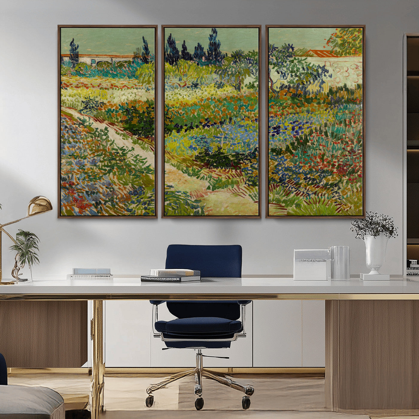 MGV-FC-48X32-3P - Vincent van Gogh Garden at Arles Wall Art Canvas Print