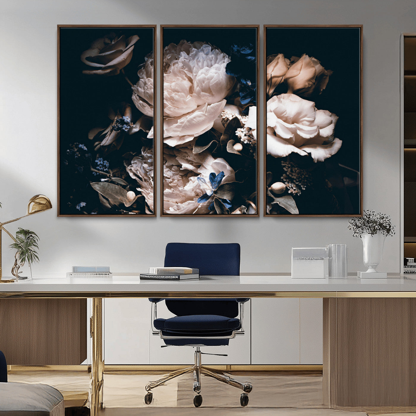 MGV-FC-48X32-3P - Pink Peonies Flowers Large Canvas Art Print