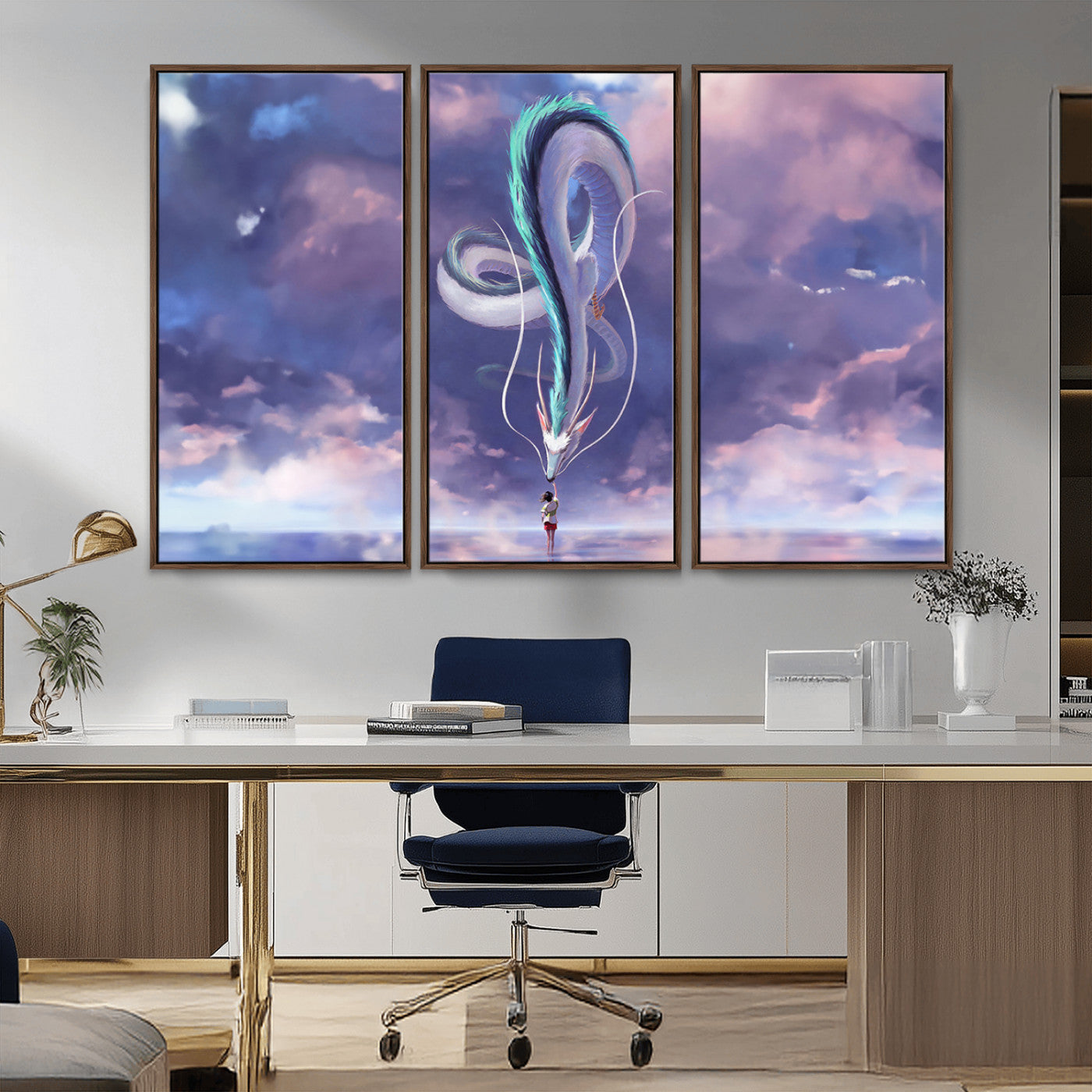 MGV-FC-48X32-3P - Spirited Away Haku and Chihiro Poster - Anime Lover - Hayao Miyazaki - Studio Ghibli Poster - Anime