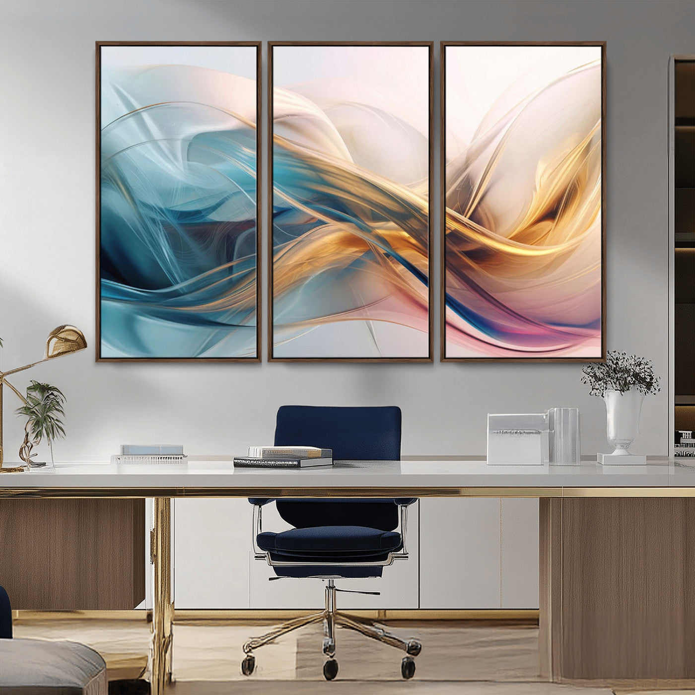 -Abstract Flowing Colors Wall Art Canvas Print