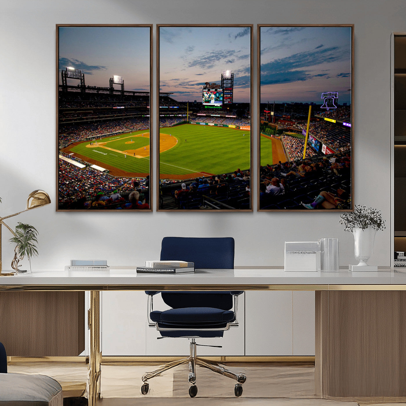 MGV-FC-48X32-3P - Philadelphia Phillies Baseball Team Print - Citizens Bank Park Stadium Wall Art Canvas Print