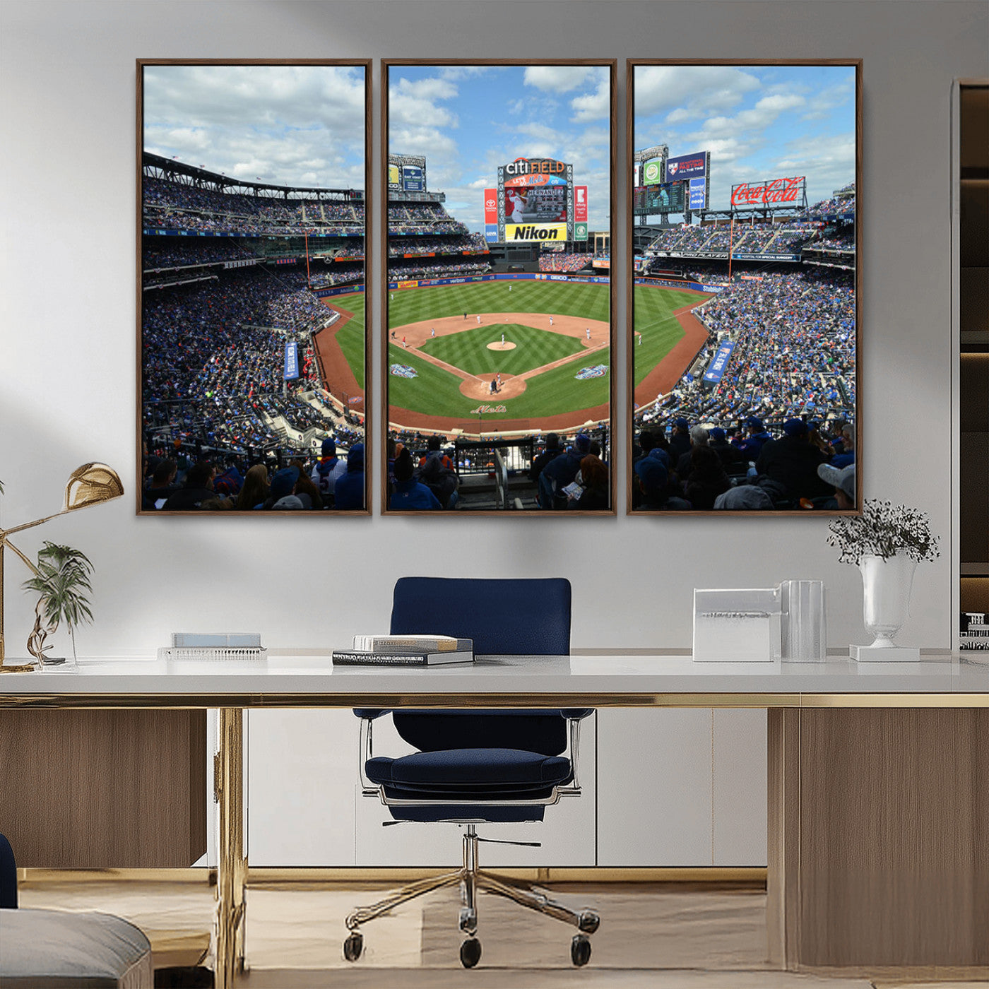 MGV-FC-48X32-3P - New York Mets Baseball Team Print - Citi Field Stadium Wall Art Canvas Print