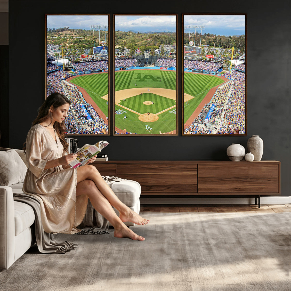 34760-MGV-CV-36X24 - Citi Field Wall Art Print | 3-Panel New York Mets Baseball Stadium Canvas Print