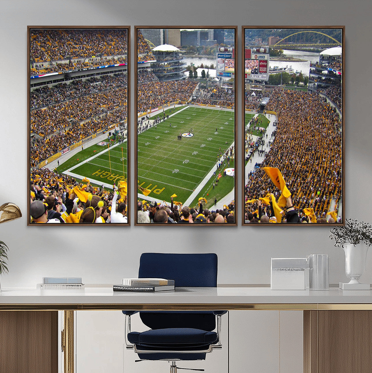 51419-MGV-FC-48X32-3P - Pittsburgh Steelers Print - Pittsburgh Heinz Field Stadium Wall Art Canvas Print