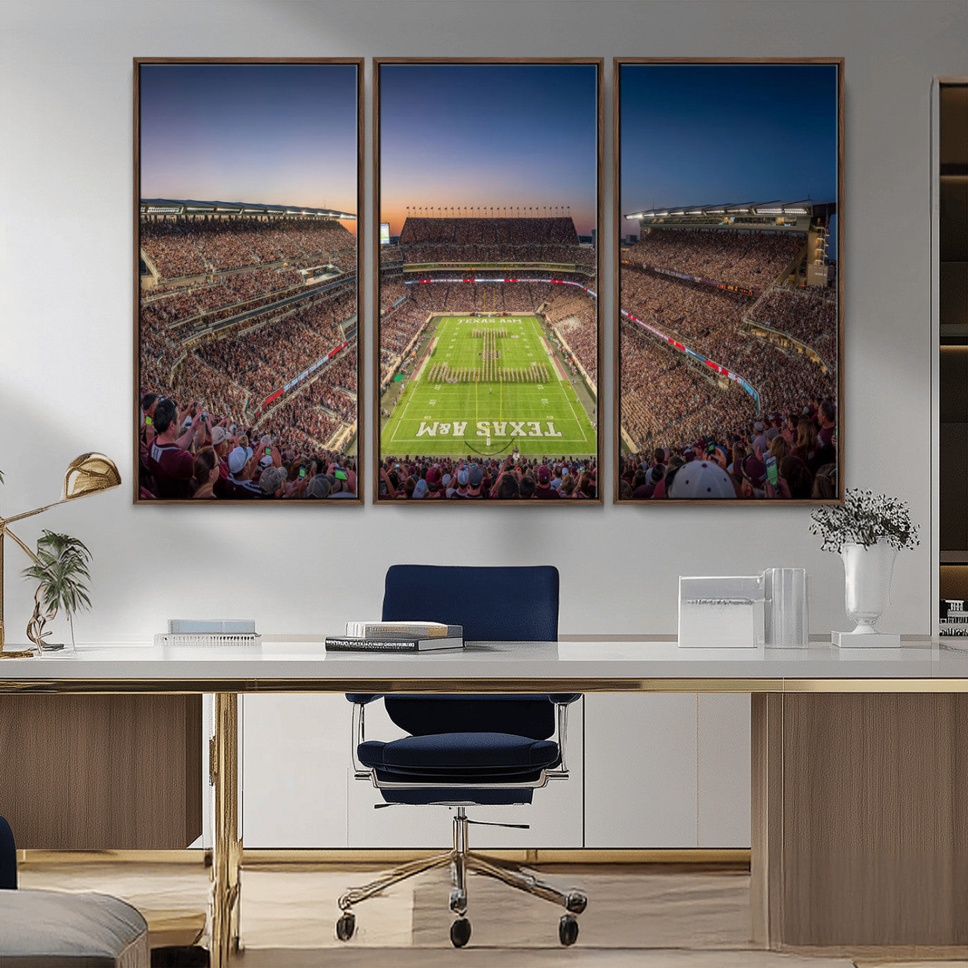 MGV-FC-48X32-3P - Kyle Field Wall Art Print | Large Texas A&M Aggies Football Canvas Print for Sports Enthusiasts | Framed, Ready-to-Hang Stadium Decor