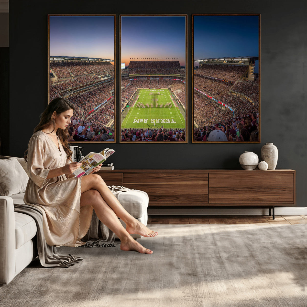 17421-MGV-CV-36X24 - Kyle Field Wall Art Print | Large Texas A&M Aggies Football Canvas Print for Sports Enthusiasts |