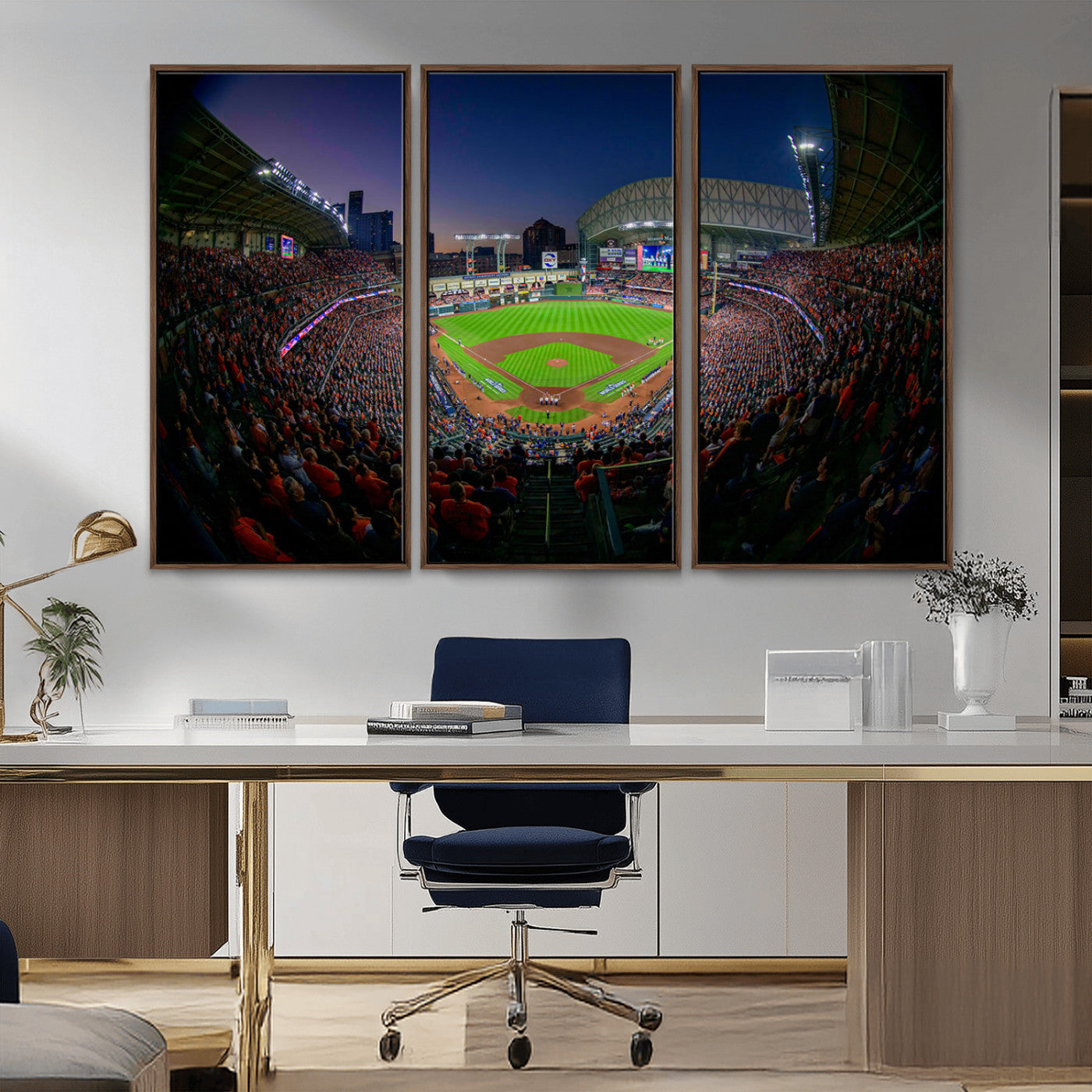 MGV-FC-48X32-3P - Houston Astros Baseball Team Print - Houston Minute Maid Park Stadium Wall Art Canvas Print