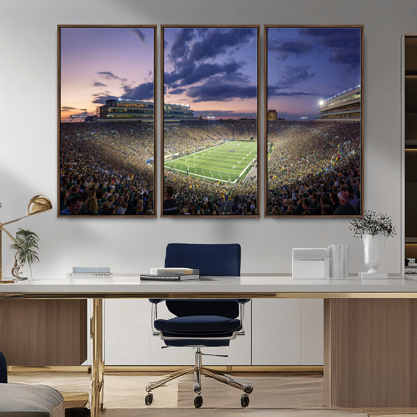 MGV-FC-48X32-3P - Notre Dame Fighting Irish Football Team Print - Notre Dame Stadium Wall Art Canvas Print