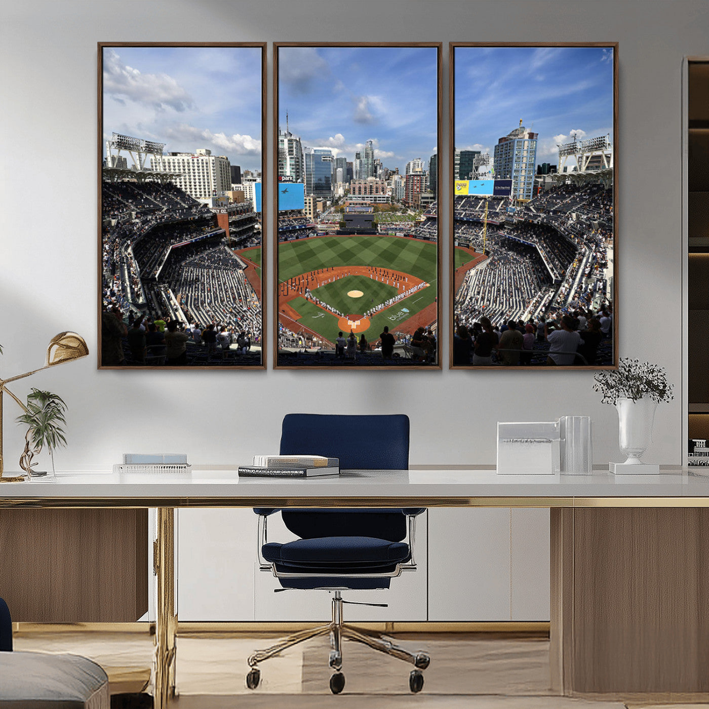 MGV-FC-48X32-3P - San Diego Padres Baseball Team Print - Petco Park Stadium Wall Art Canvas Print