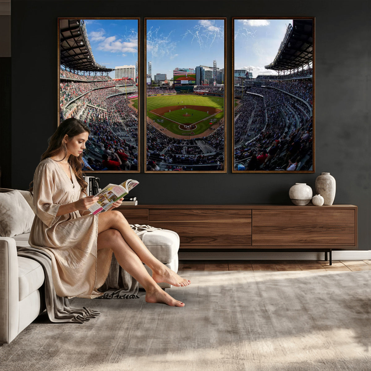78608-MGV-CV-36X24 - Truist Park Stadium Canvas Wall Art, Atlanta Braves Game Day Decor