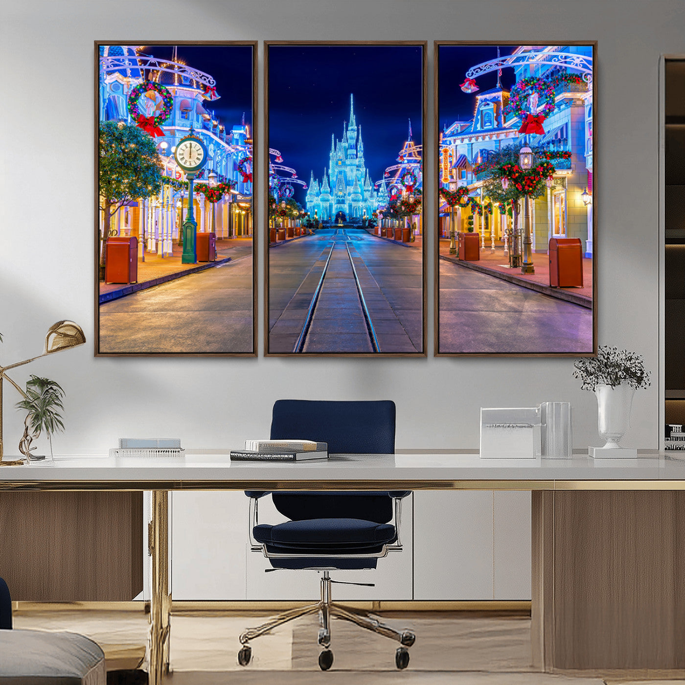 MGV-FC-48X32-3P - Disney Wall Art | Castle Large Wall Art Disney Magic Kingdom Print for Kids Room Decoration | Disney