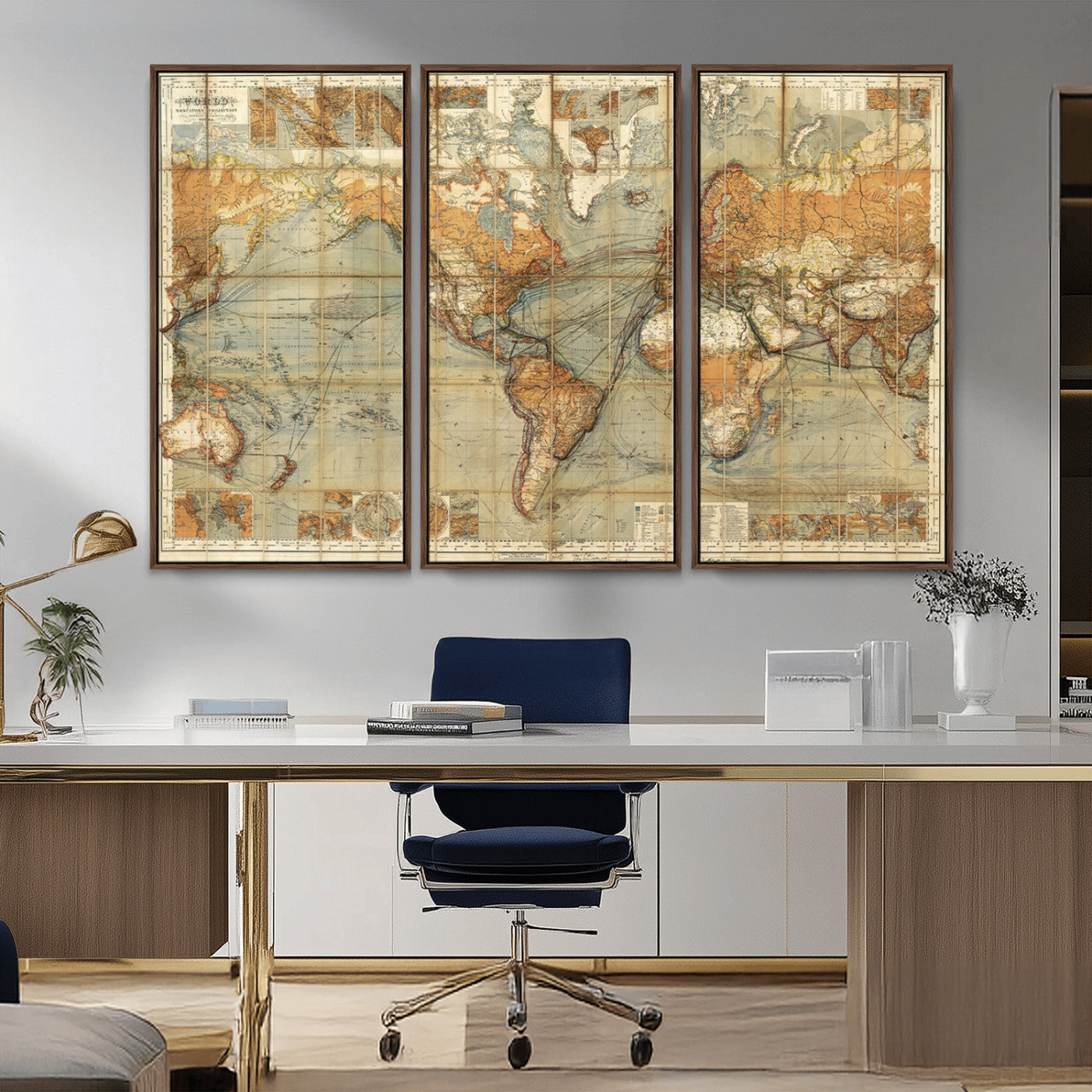 MGV-FC-48X32-3P - Push Pin World Map Canvas Print – Framed Wall Art for Couples to Track Their Travels – Anniversary