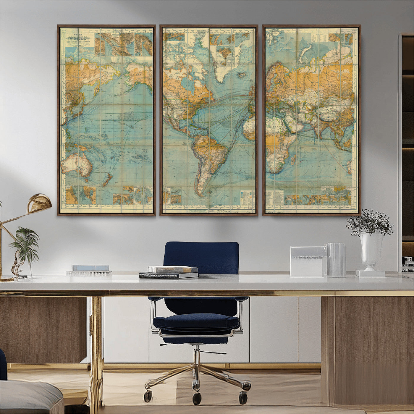 MGV-FC-48X32-3P - Push Pin World Map Canvas Print – Framed Wall Art for Couples to Track Their Travels – Anniversary