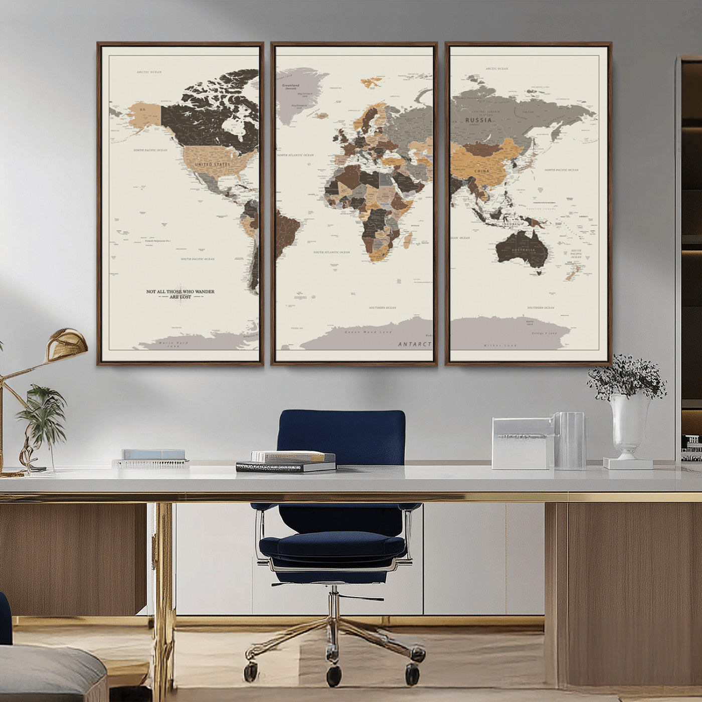 MGV-FC-48X32-3P - Push Pin World Map Canvas Print – Framed Wall Art for Couples to Track Their Travels – Anniversary