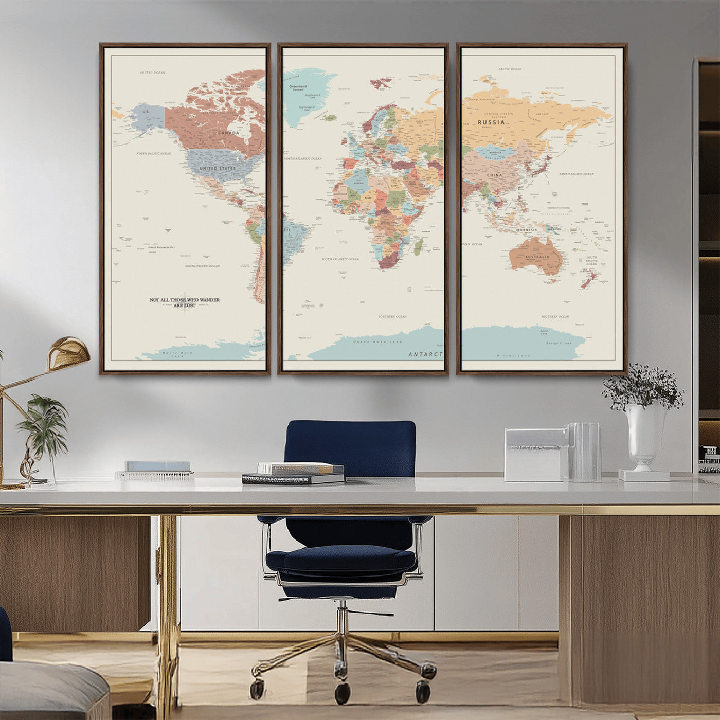 MGV-FC-48X32-3P - Push Pin World Map Canvas Print – Framed Wall Art for Couples to Track Their Travels – Anniversary