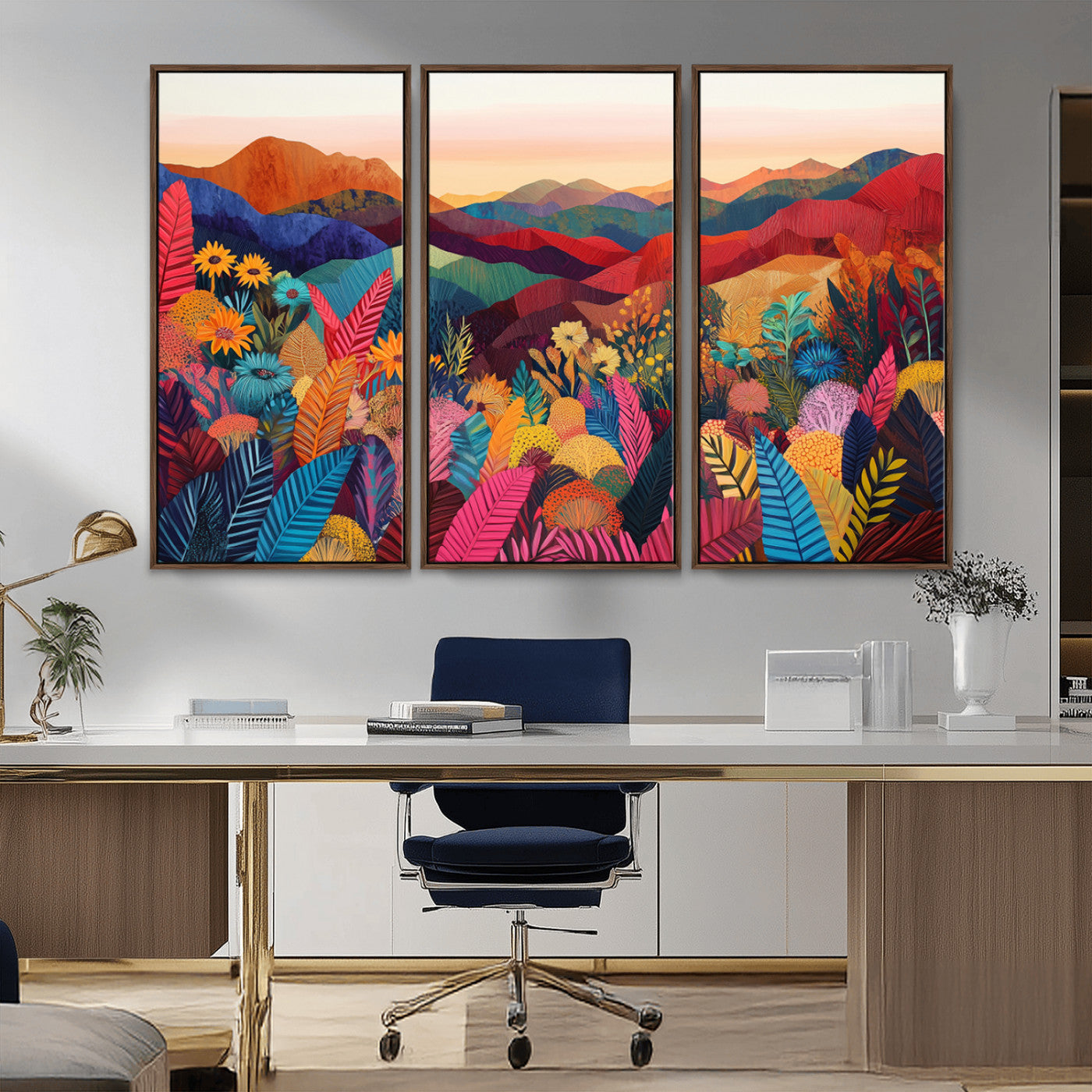 MGV-FC-48X32-3P - YAYOI KUSAMA Abstract Print - Landscape Canvas Wall Art Print - Vibrant Modern Decor for Living