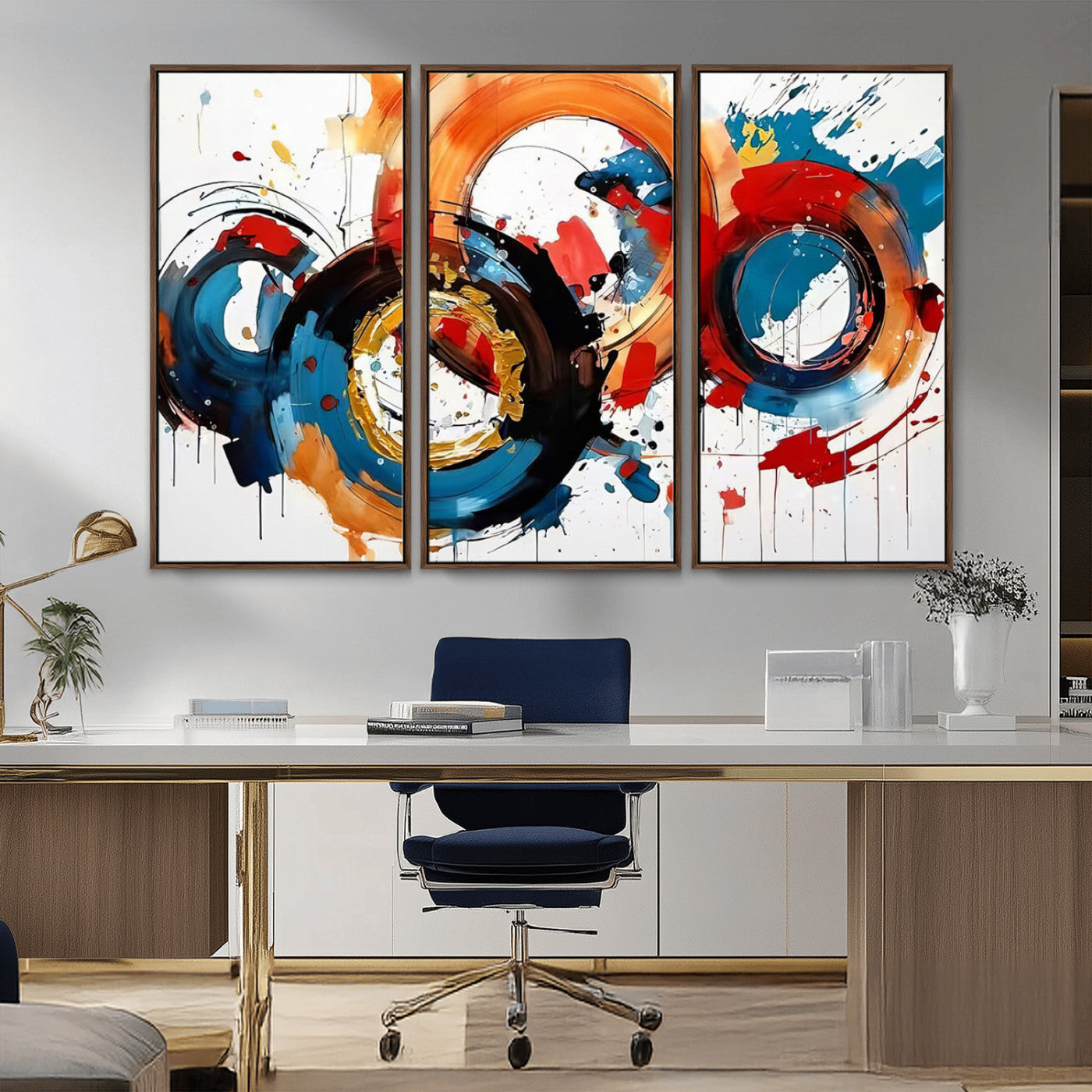 MGV-FC-48X32-3P - Abstract Wall Art, Rings Wall Art Canvas Print