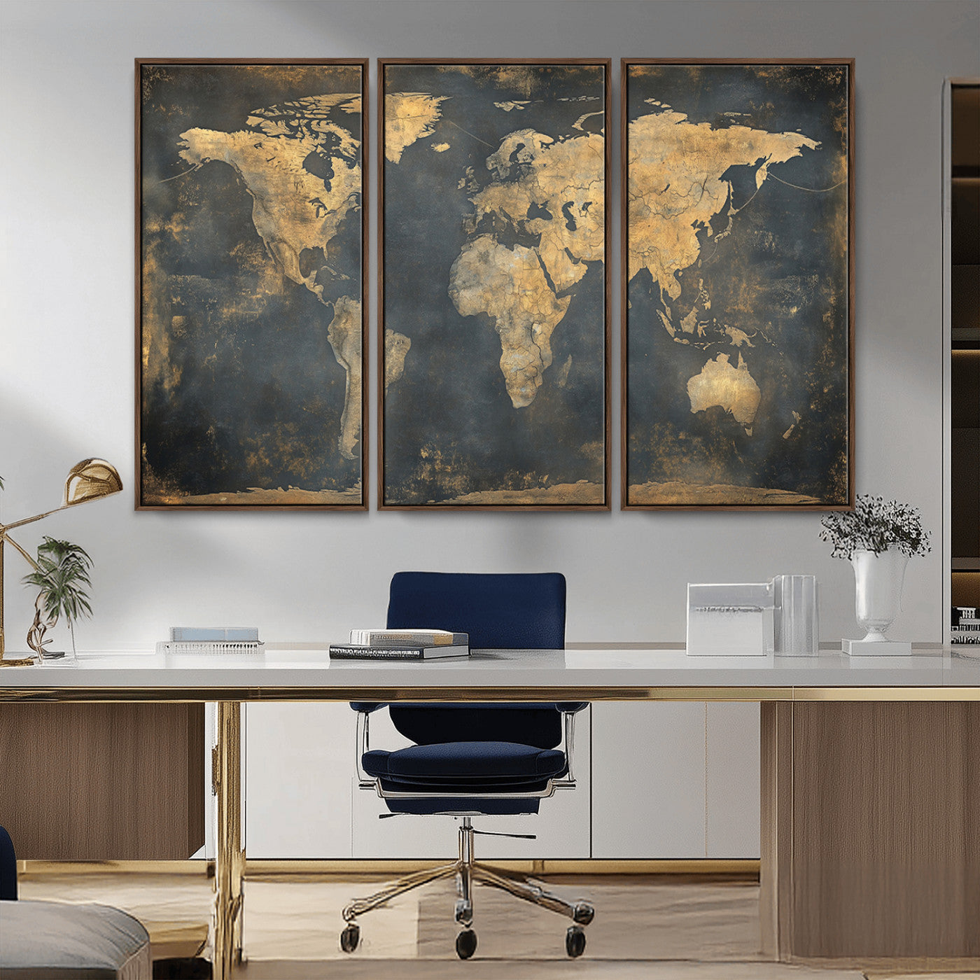 MGV-FC-48X32-3P - Push Pin World Map Canvas Print – Framed Wall Art for Couples to Track Their Travels – Anniversary