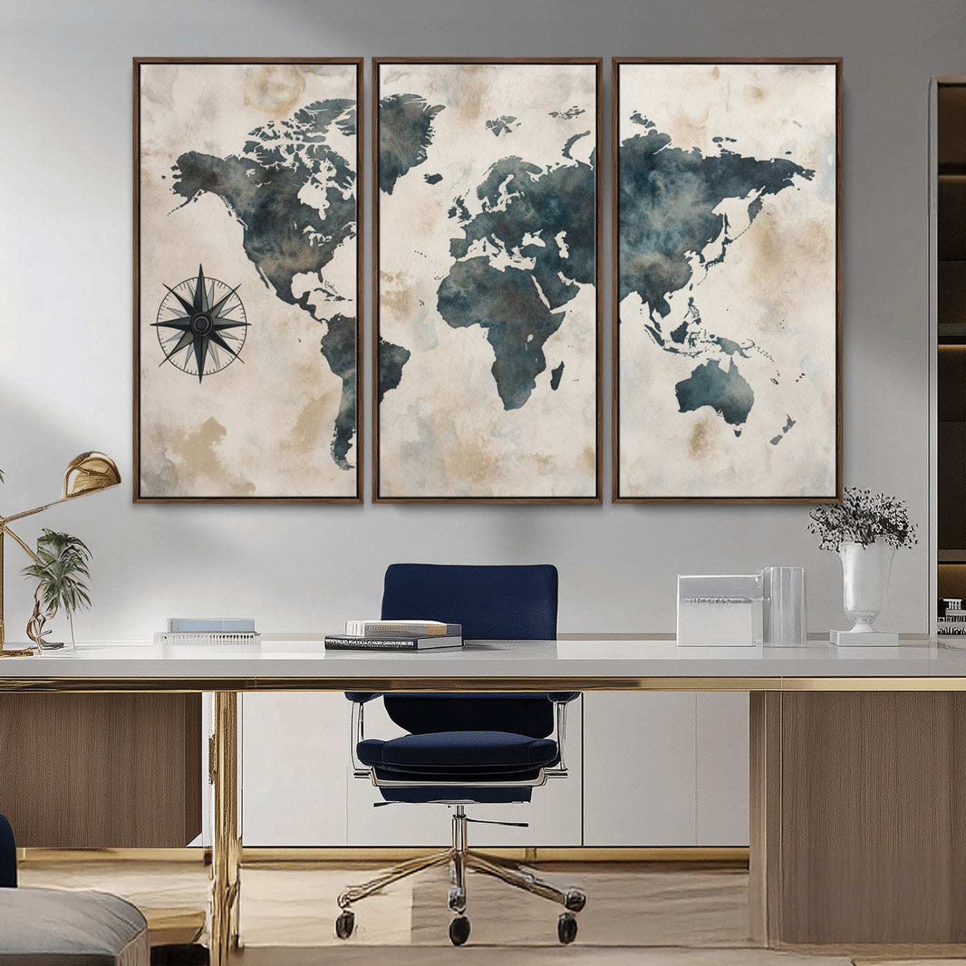 MGV-FC-48X32-3P - Push Pin World Map Canvas Print – Framed Wall Art for Couples to Track Their Travels – Anniversary