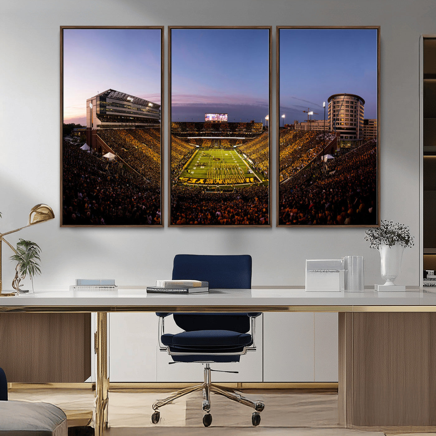 MGV-FC-48X32-3P - Iowa Hawkeyes Kinnick Stadium Wall Art Canvas Print, Framed Iowa Hawkeyes Kinnick Stadium Canvas