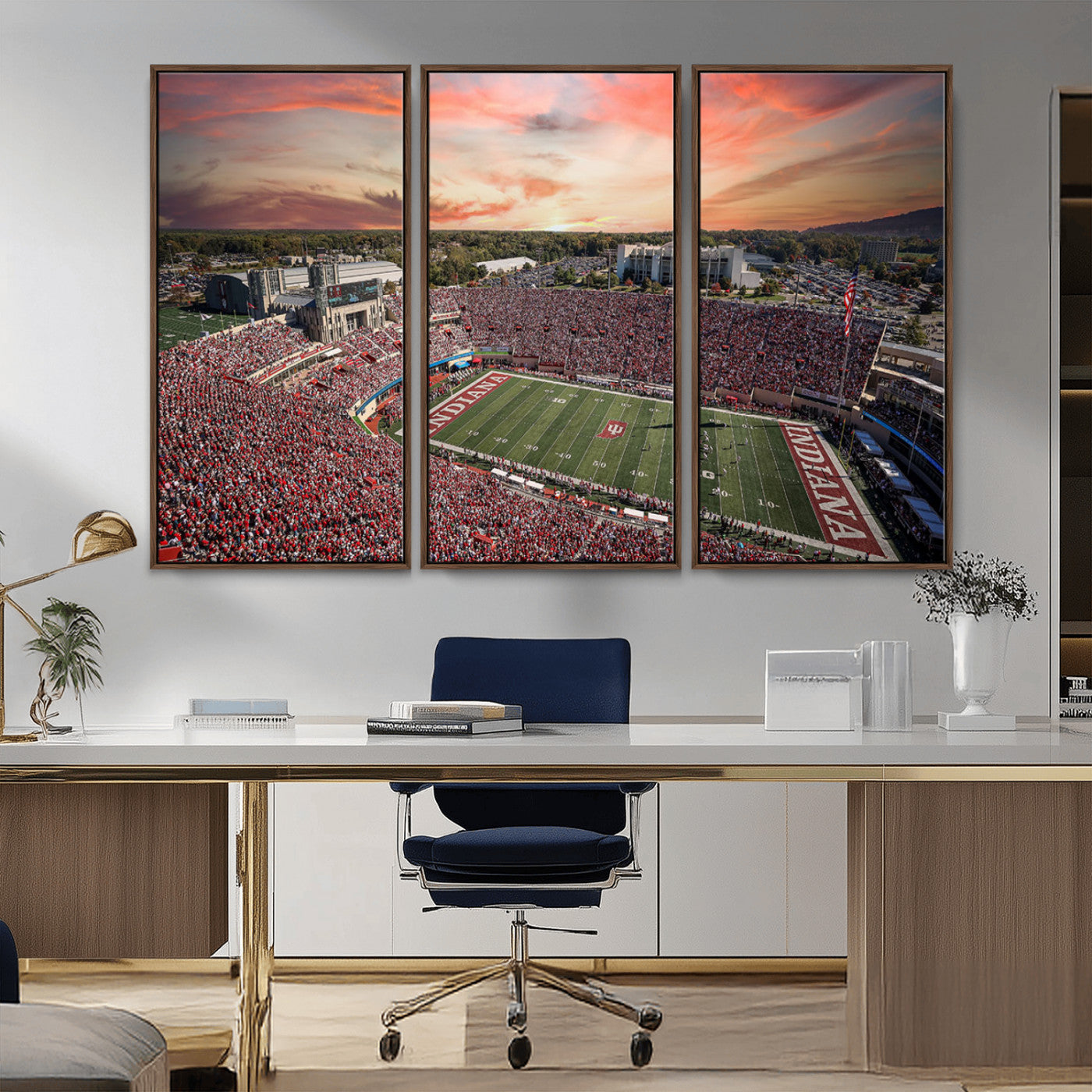 MGV-FC-48X32-3P - Indiana Memorial Stadium Wall Art Canvas Print, Framed Studium Canvas Art, Indiana Memorial Stadium