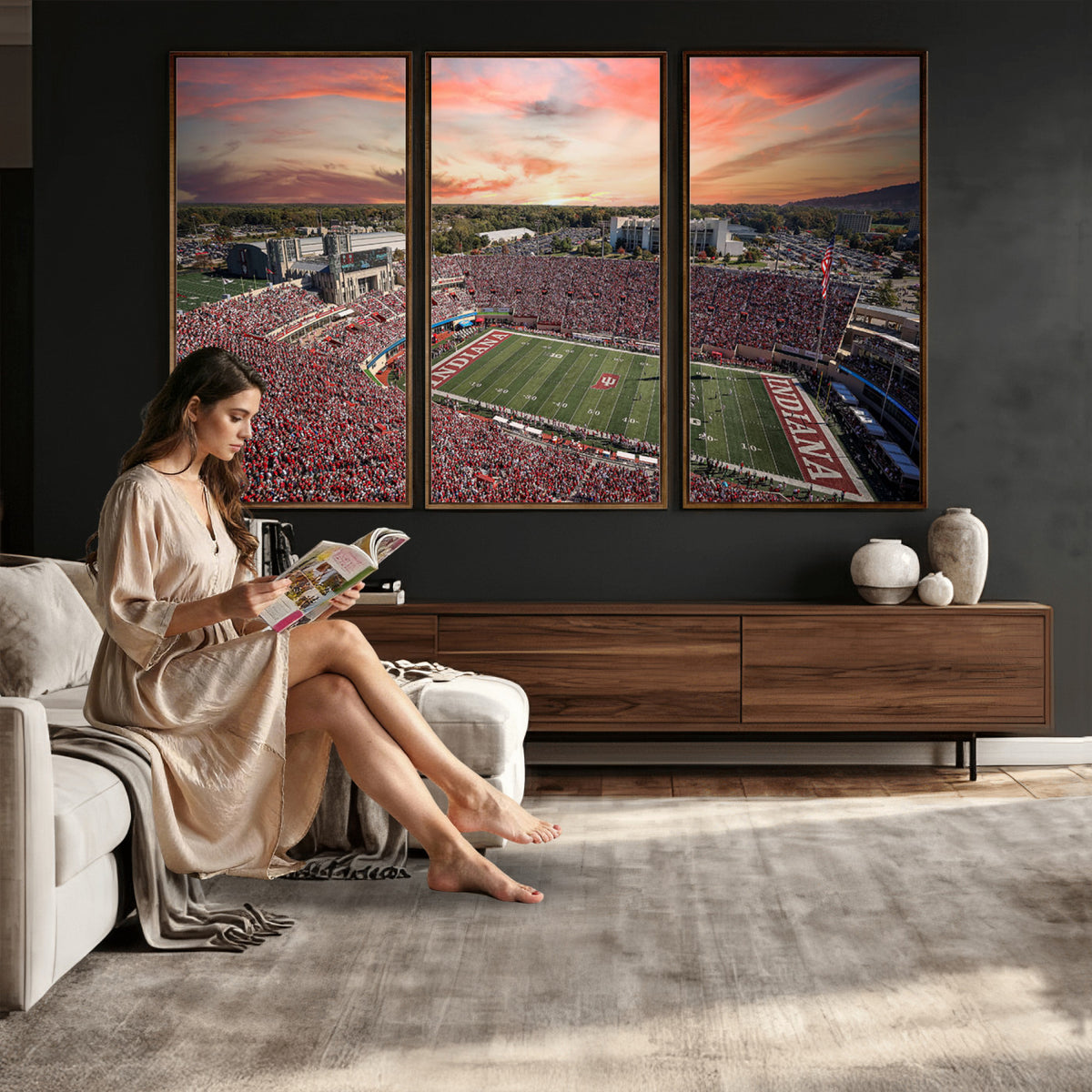 51135-MGV-CV-36X24 - Indiana Memorial Stadium Wall Art Canvas Print