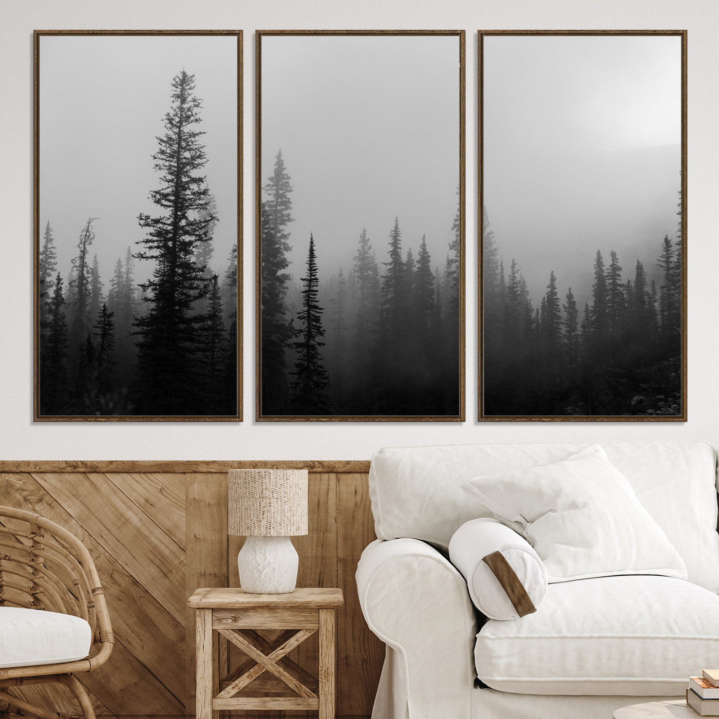73138900-MGV-CV-36X24-Misty Pines Wall Art Canvas Print - Perfect Rustic Decor