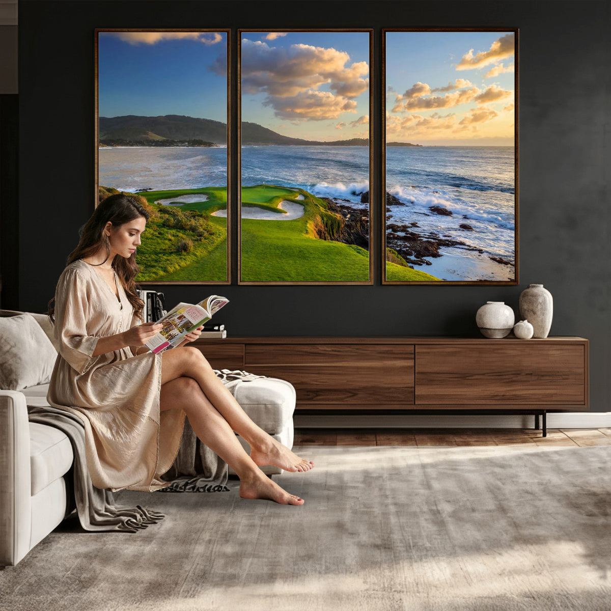 50107048-MGV-CV-36X24 - Pebble Beach Golf Links Wall Art Canvas Print