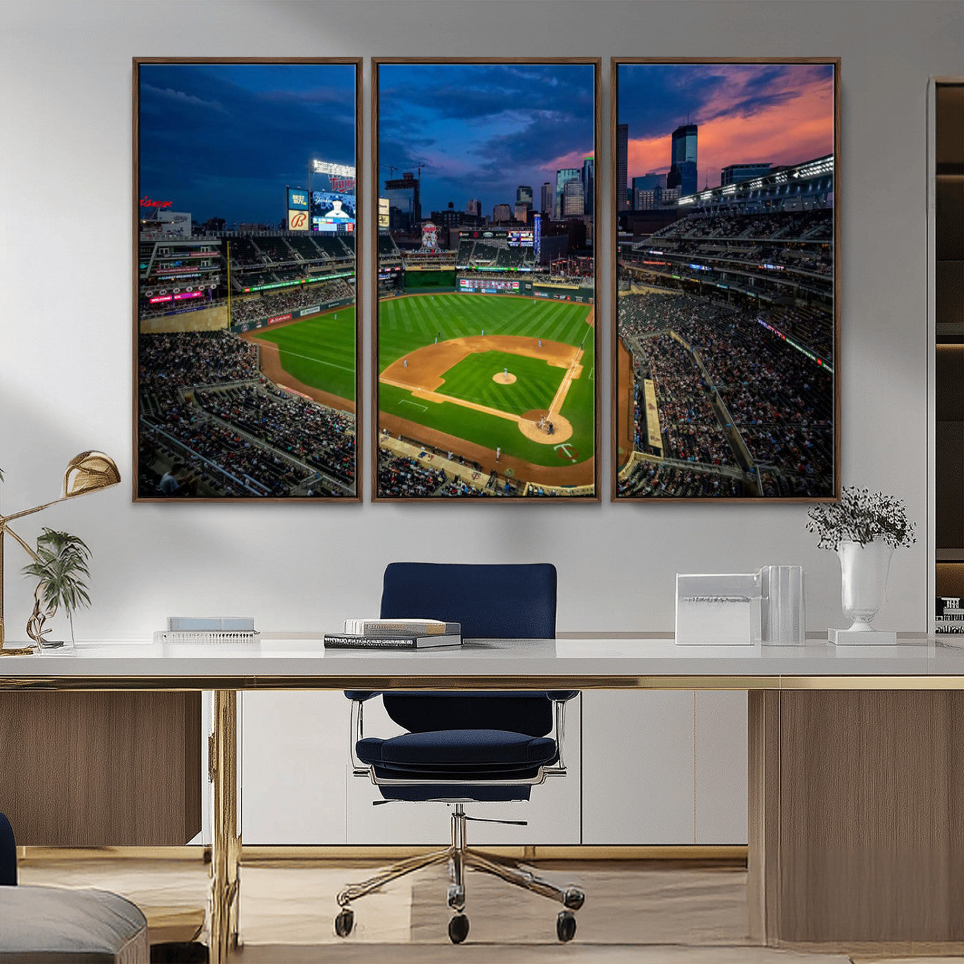 MGV-FC-48X32-3P - Target Field Wall Art Canvas Print, Baseball Stadium Print, Minneapolis Major League Baseball's