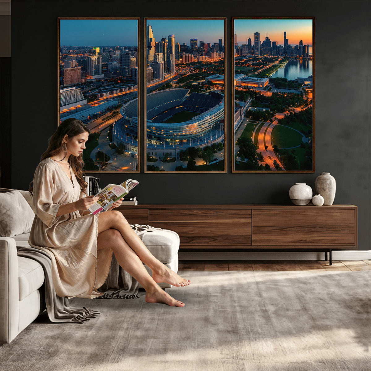 36690345-MGV-CV-36X24 - Chicago Bears Soldiers Field Wall Art Canvas Print