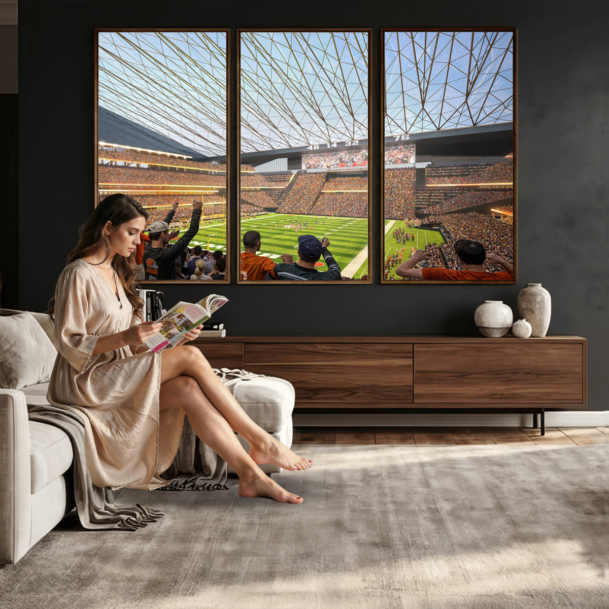 81960112-MGV-CV-36X24 - Cleveland Browns Stadium Wall Art Canvas Print