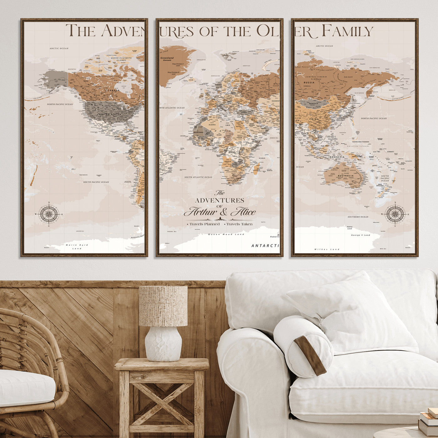 43101120-MGV-CV-36X24-World Travel Map with Pins – Push Pin Maps of Where I've Been, Framed Wall Map for Travel Memories, Old Style Decorative World Map - H10