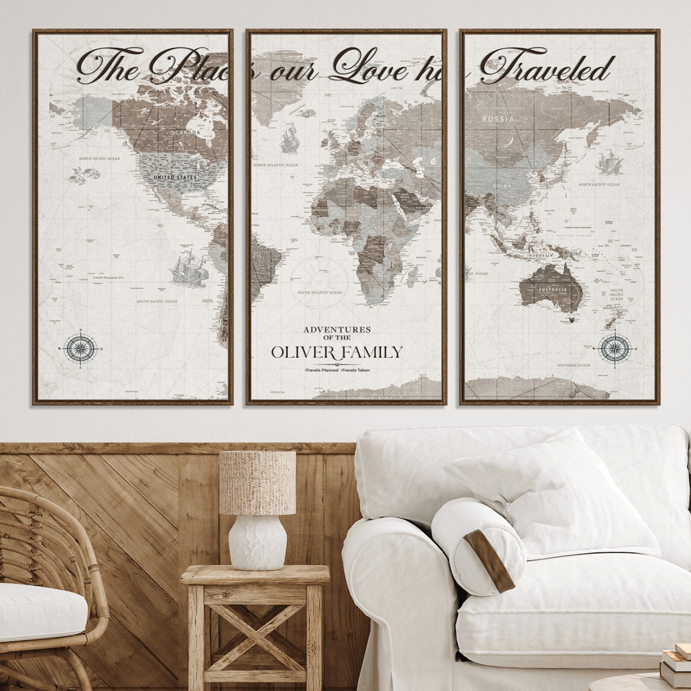 88245481-MGV-CV-36X24-Custom Push Pin World Map Wall Canvas Print – Personalized Travel Tracker with Pins – Framed Large Multi-Size Canvas for Home Office Decor