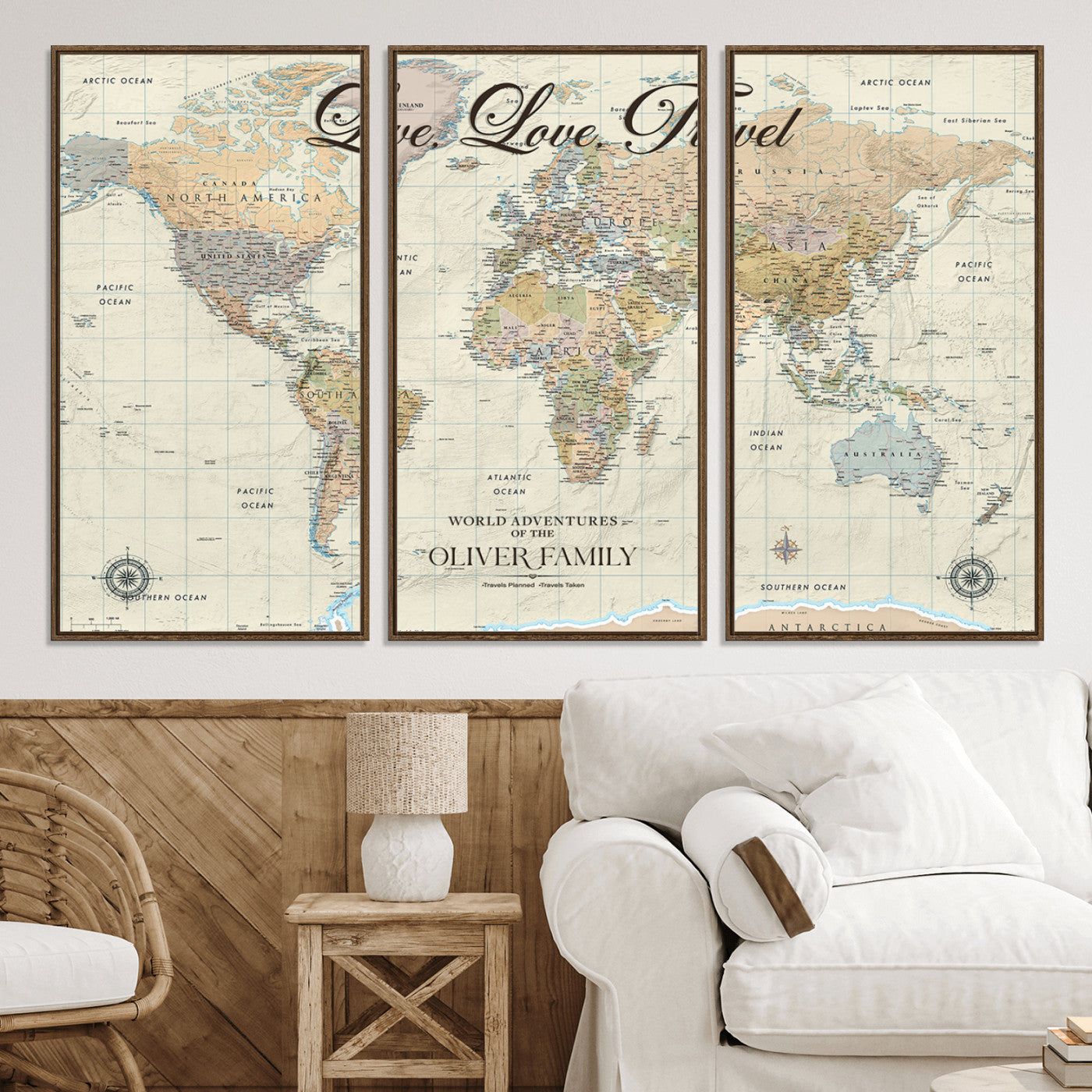 49563244-MGV-CV-36X24-Custom Push Pin World Map Wall Canvas Print – Personalized Travel Tracker with Pins – Framed Large Multi-Size Canvas for Home Office Decor