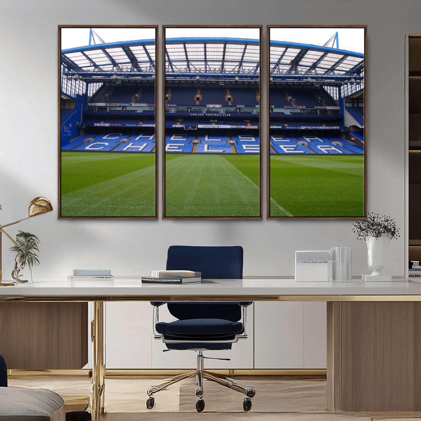 38616413CHELSA-MGV-CV-36X24-Stamford Bridge Chelsea Football Stadium Canvas Wall Art Print – Immersive Stadium Experience for Soccer Fans – Ready to Hang