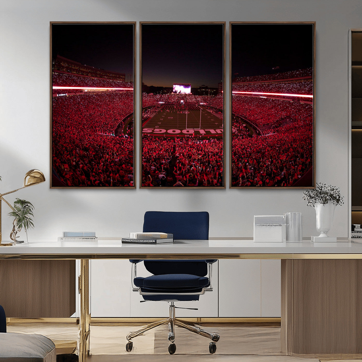 Dooley Stadium Wall Art Print, Sports Arena Canvas Wall Art, Dooley Field at Sanford Stadium Canvas Print, Modern Athletic Field Art Printing