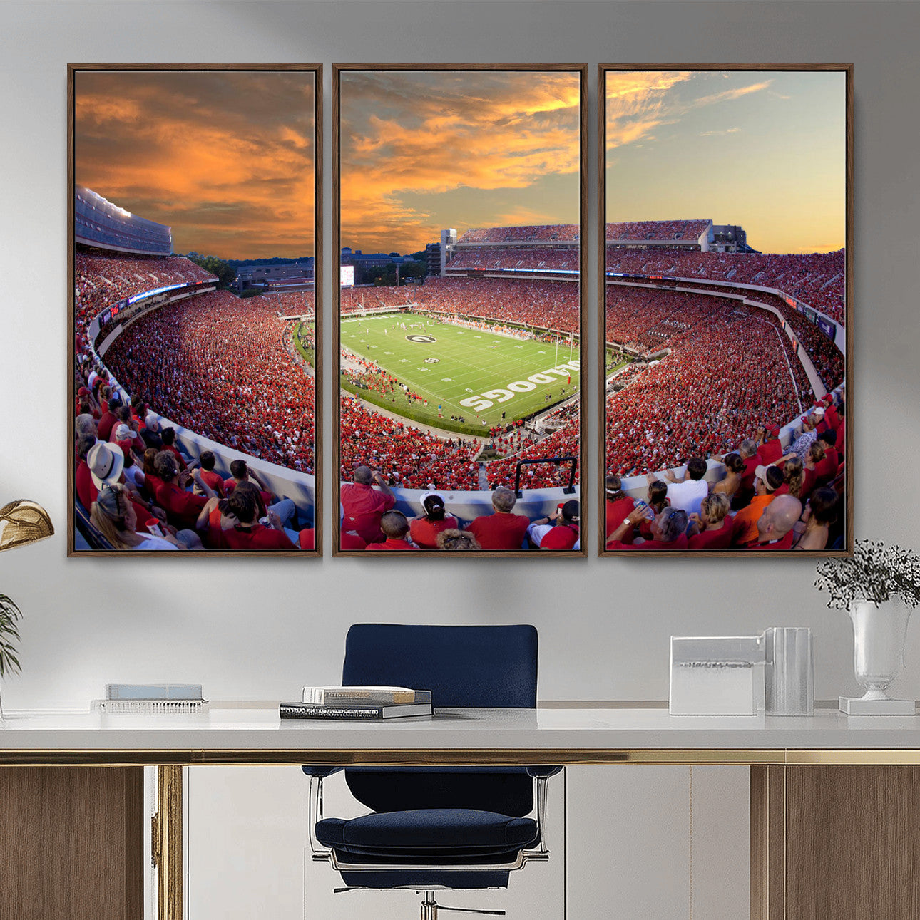 73680988-MGV-FC-48X32-3P - Dooley Stadium Wall Art, Sports Arena Canvas Print, Dooley Field Sanford Stadium Artwork for Home, Office