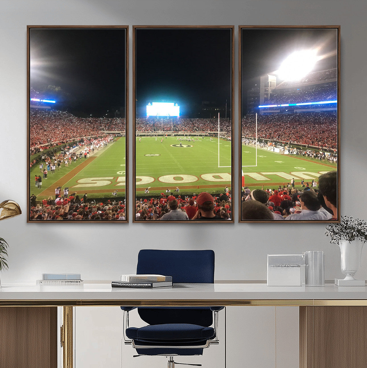16230786-MGV-FC-48X32-3P - Dooley Stadium Wall Art, Sports Arena Panoramic Canvas Print, Modern Stadium Landscape Artwork for Home, Office