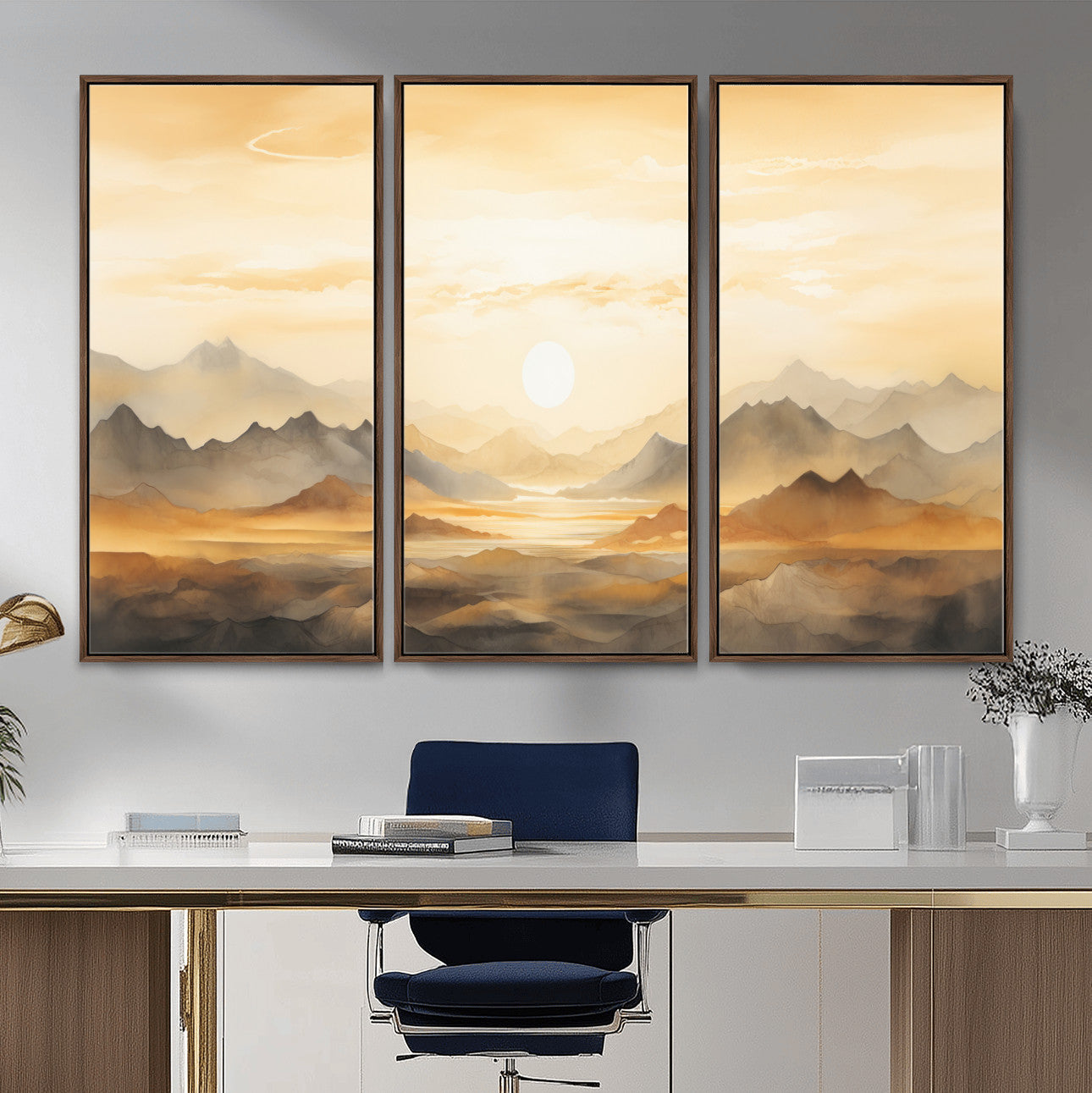 Nihat1-29-MGV-CV-36X24-Sepia Color Abstract Mountain Wall Art Canvas Print