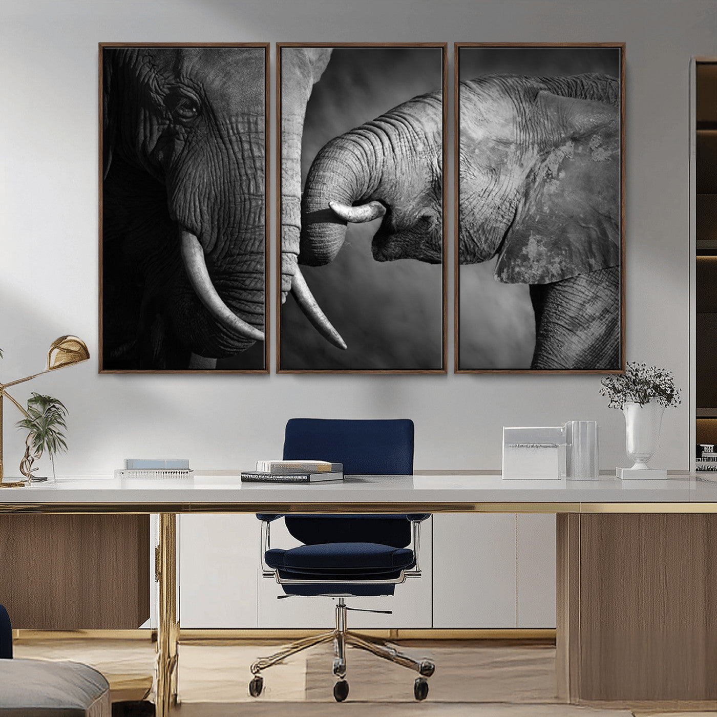 MGV-FC-48X32-3P - Wild Elephant Wall Art Canvas Print