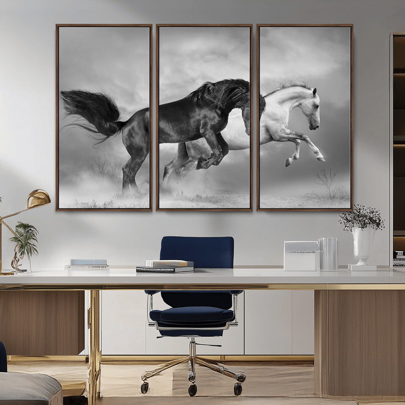 MGV-FC-48X32-3P - Wild Horses Wall Art Canvas Print
