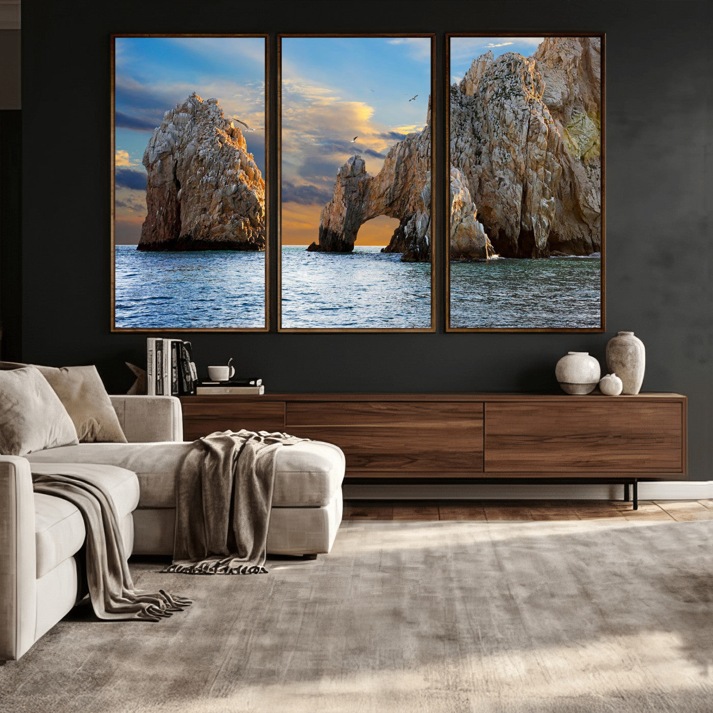 63505689-MGV-CV-36X24 - El Arco Cabo San Lucas Ocean Arch Wall Art Canvas Print, Baja California Rock Arch Seascape Canvas Print, Mexico Coastal Landmark Scenic Art Printing