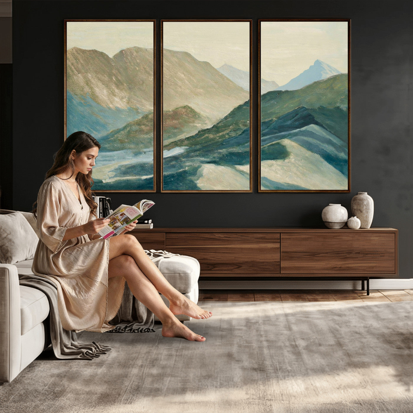 33629523-MGV-CV-36X24 - Shemelina Mountain Landscape, Mountains at Dawn Wall Art Canvas Print