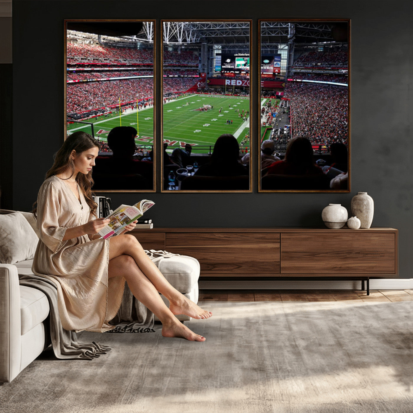 84196298-MGV-CV-36X24 - State Farm Stadium Canvas Wall Art, Arizona Cardinals Football Stadium Print, Glendale NFL Arena Photography Artwork