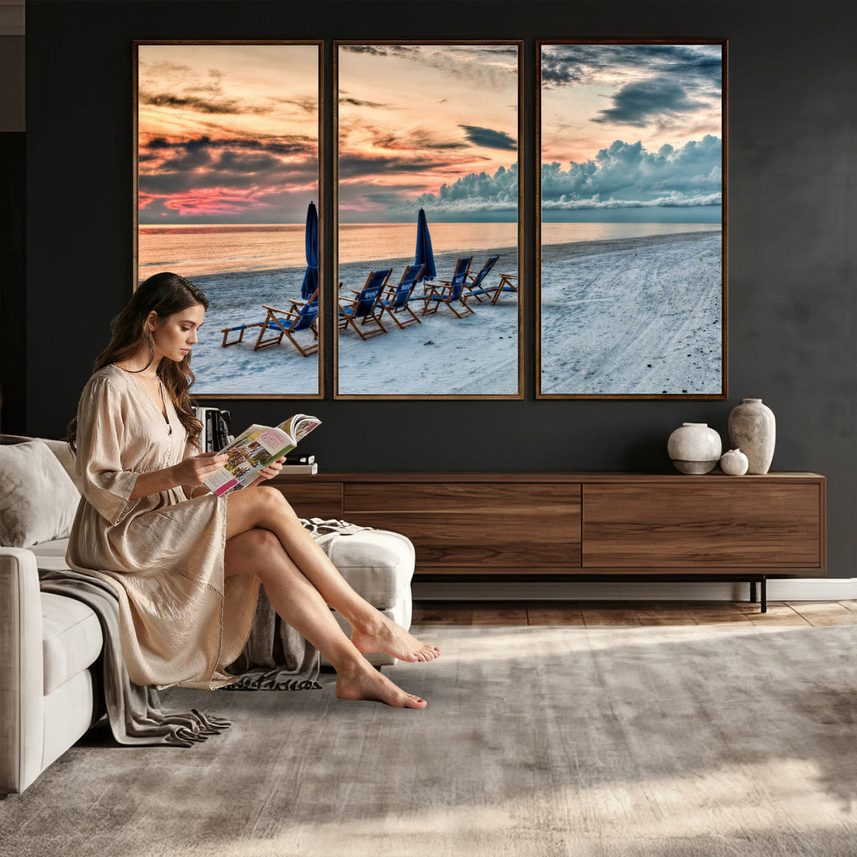 17237006-MGV-CV-36X24 - Serene Gulf Solitude Wall Art Canvas Print