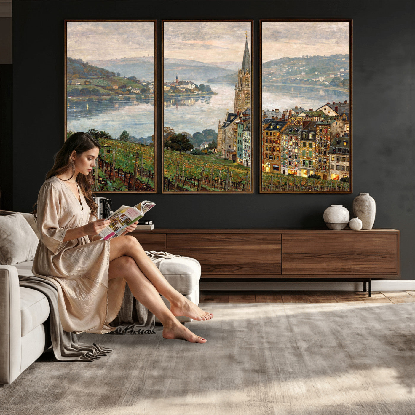 62626662-MGV-CV-36X24 - Mosel City Mosel River by Nicolai Astudin Wall Art Canvas Print