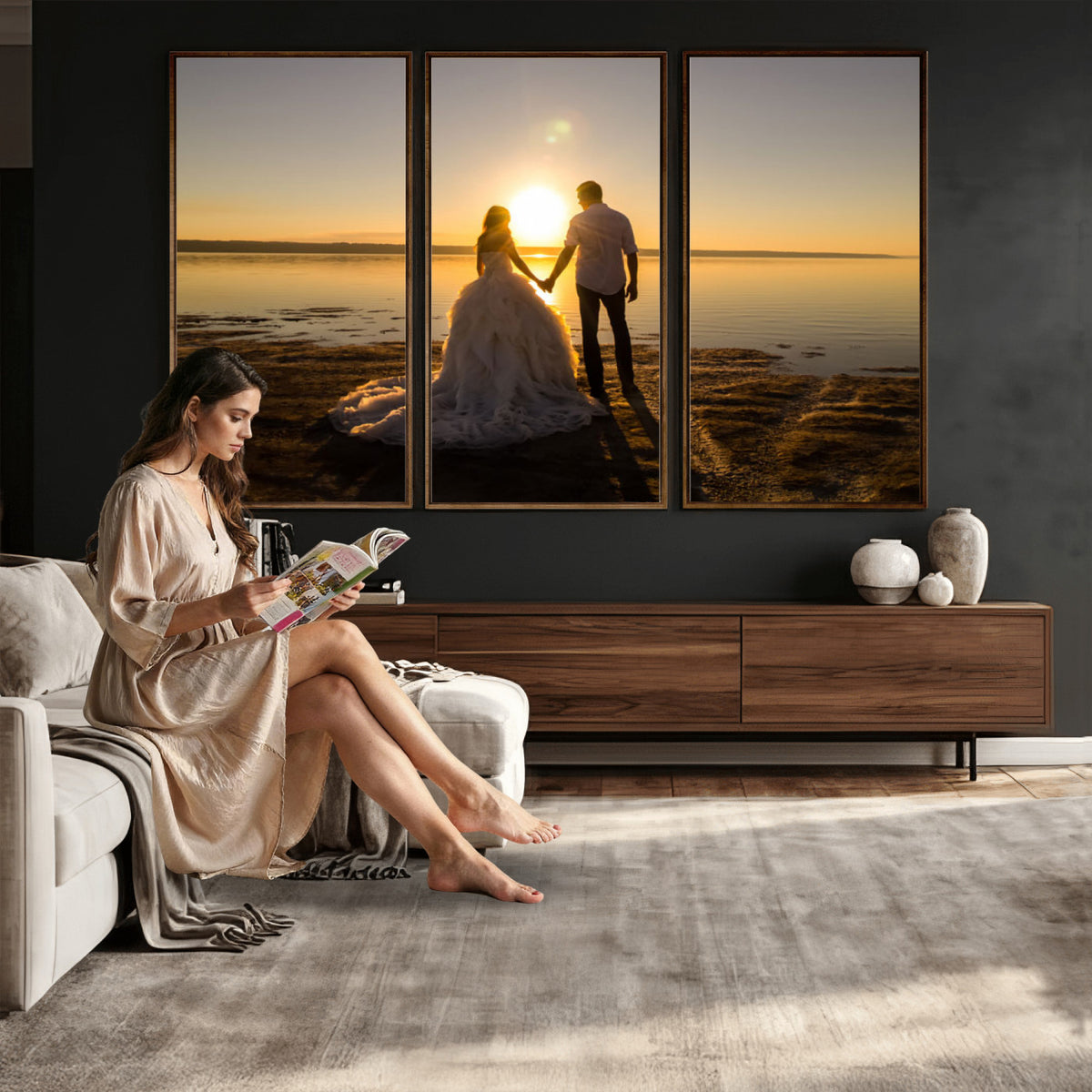 CSTM911-MGV-CV-48X32-3P - Personalized Custom Wall Art, Create Your Own Photo Canvas Print, 3 Panel Set
